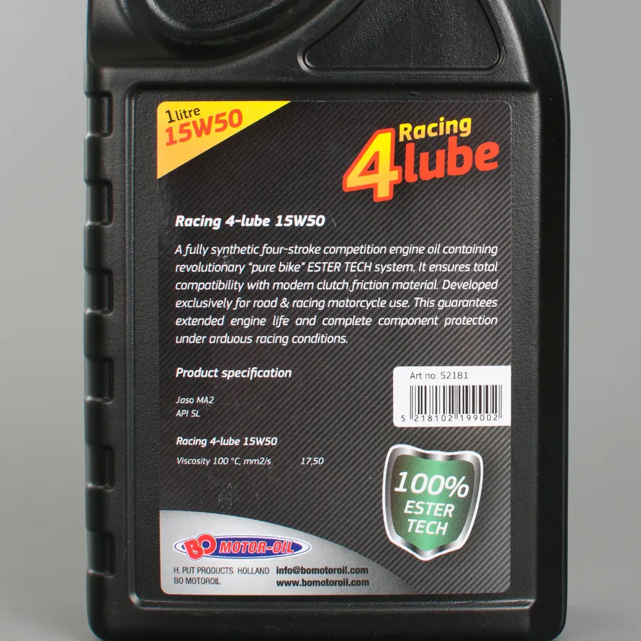 Aceite de Motor BO Oil 4T Racing 4 Lube 15W50 1 L