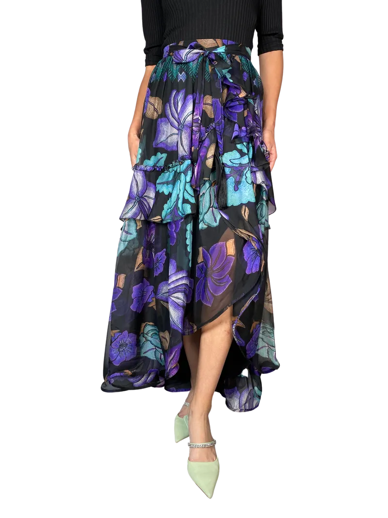 ALBERTA FERRETTI Falda Floreada Seda