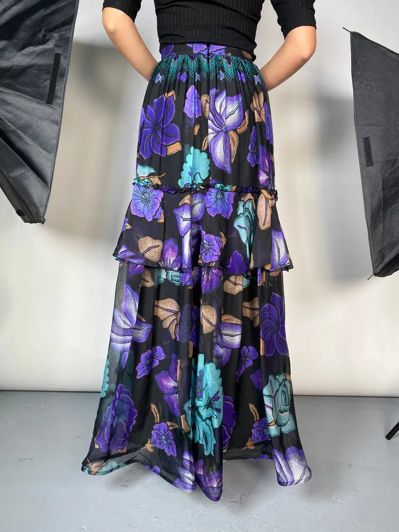 ALBERTA FERRETTI Falda Floreada Seda