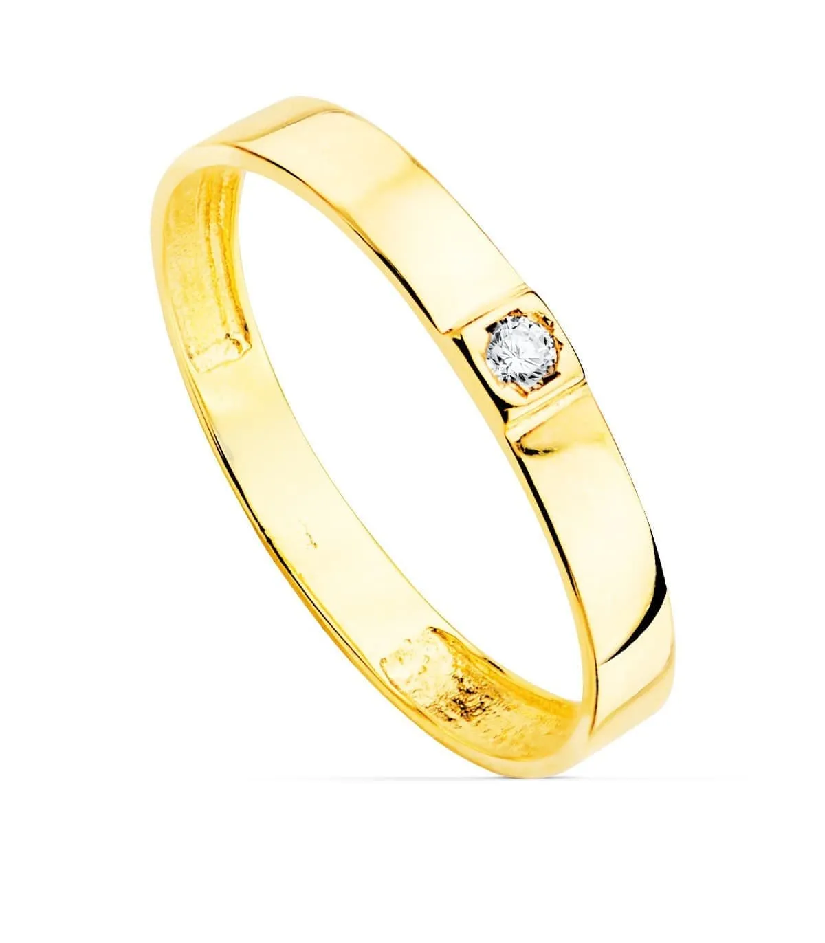 Bague Femme or jaune 18K Flat Stone