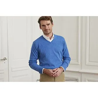 BLUE SEA VNECK WOOL JUMPER  ELIAN