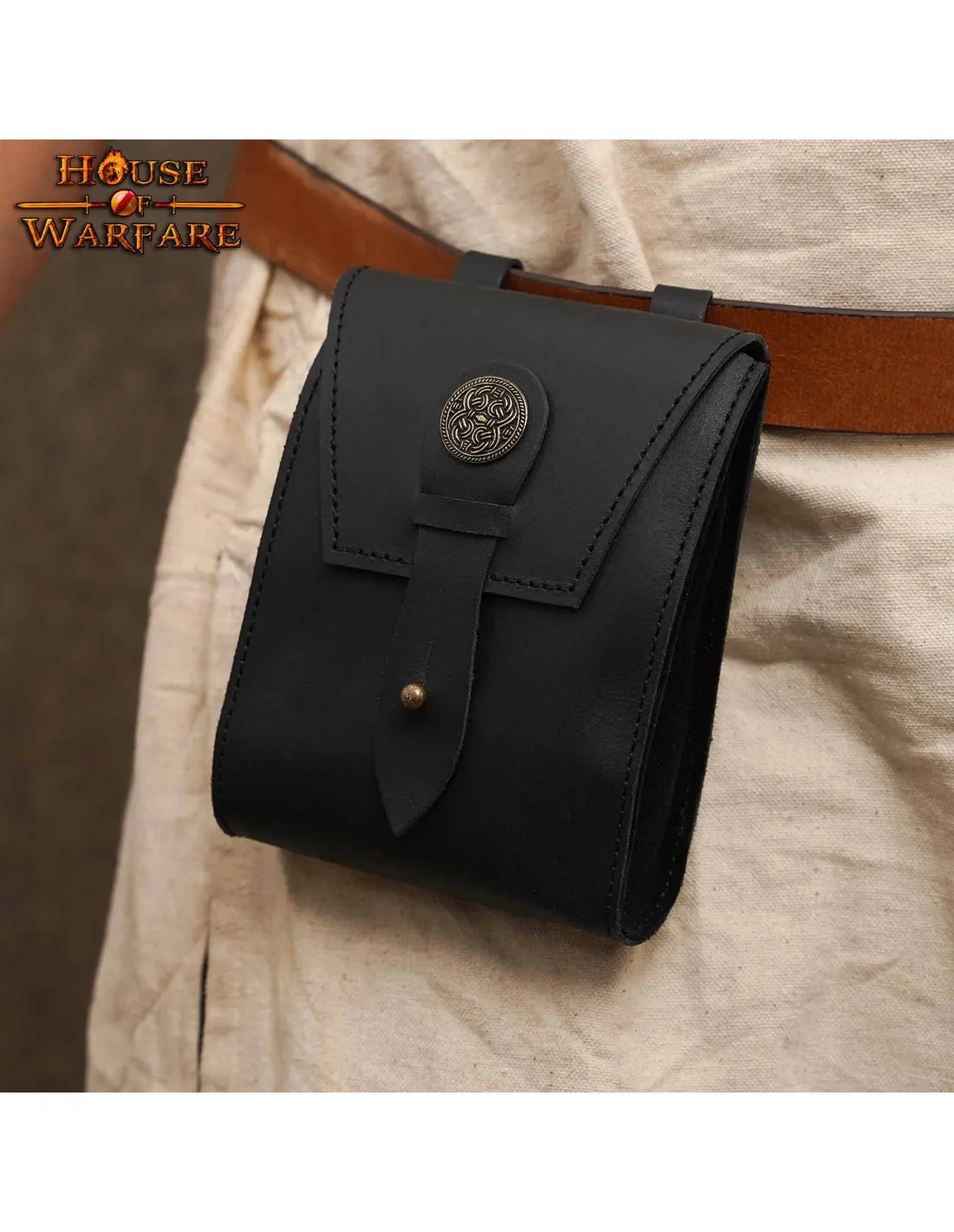 BOLSA MEDIEVAL RIñONERA ARQUERO DEL REY  NEGRA