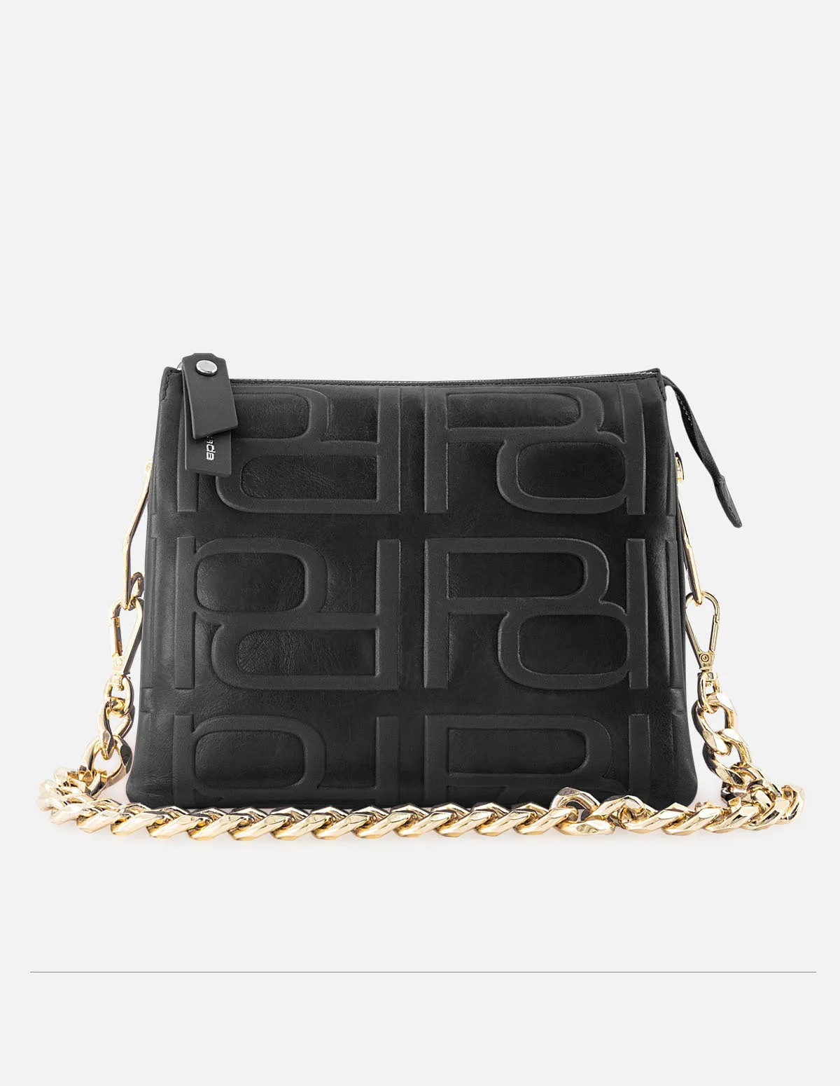 Bolso bandolera de piel color negro para mujer