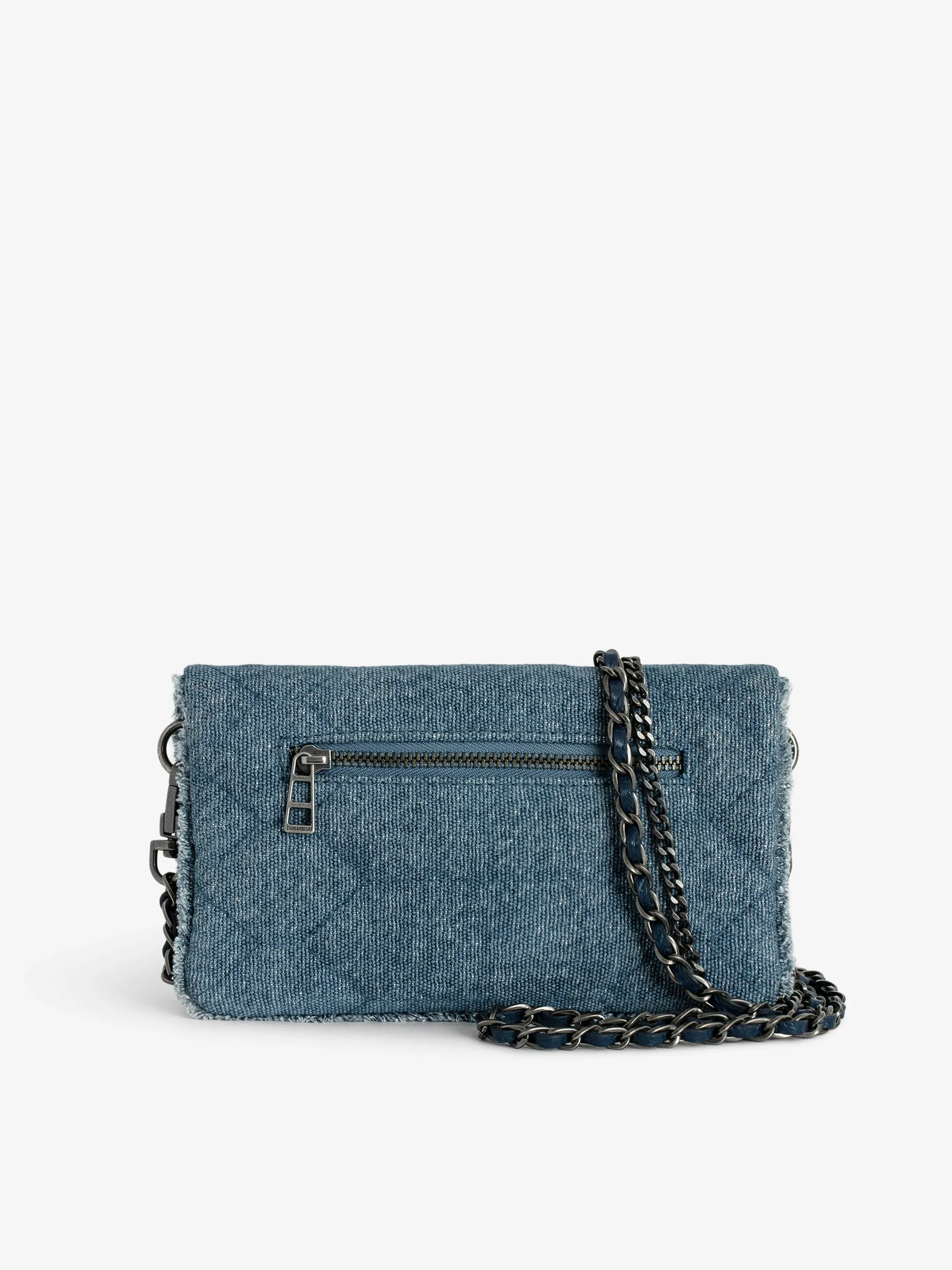 Bolso de Mano de Dénim Acolchado Rock Nano Brillante