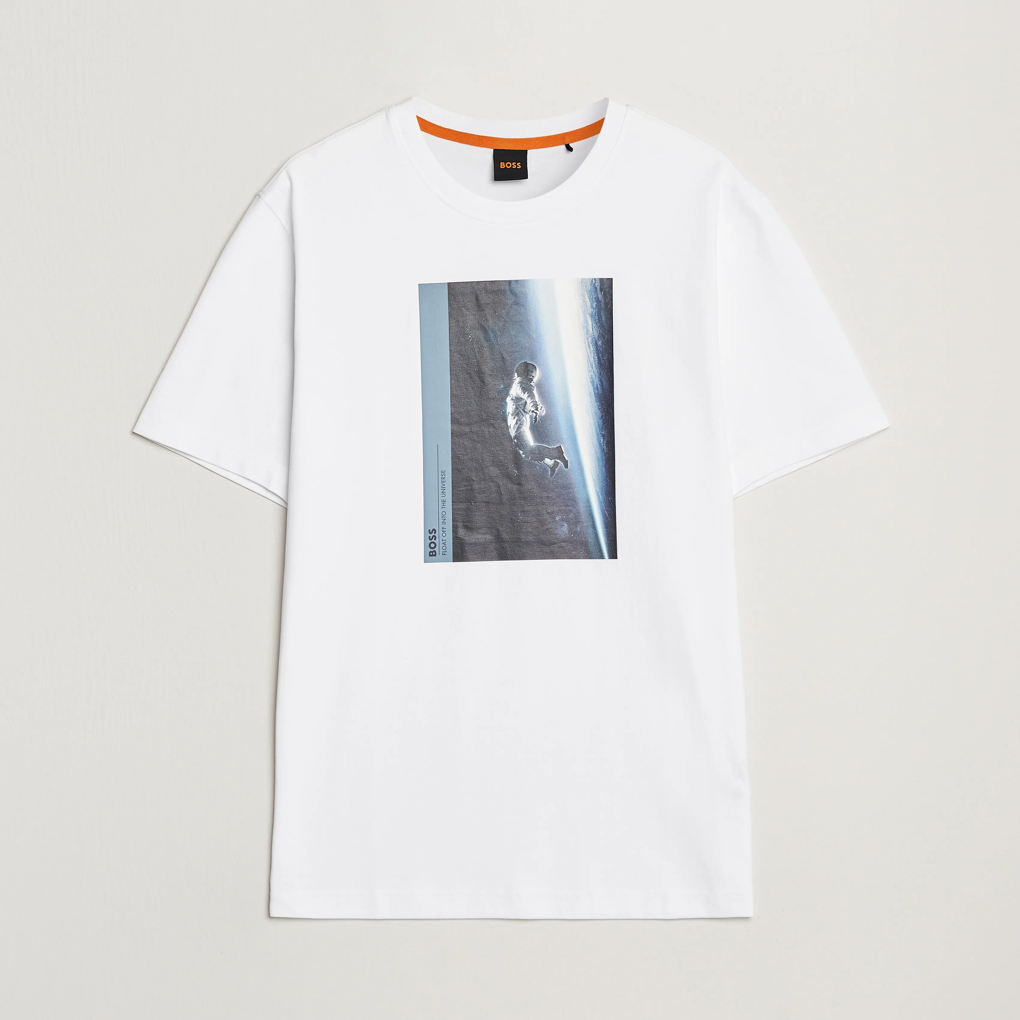 BOSS ORANGE PRINTED CREW NECK TSHIRT WHITE