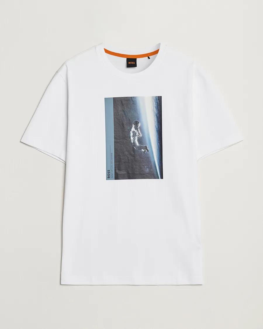 BOSS ORANGE PRINTED CREW NECK TSHIRT WHITE