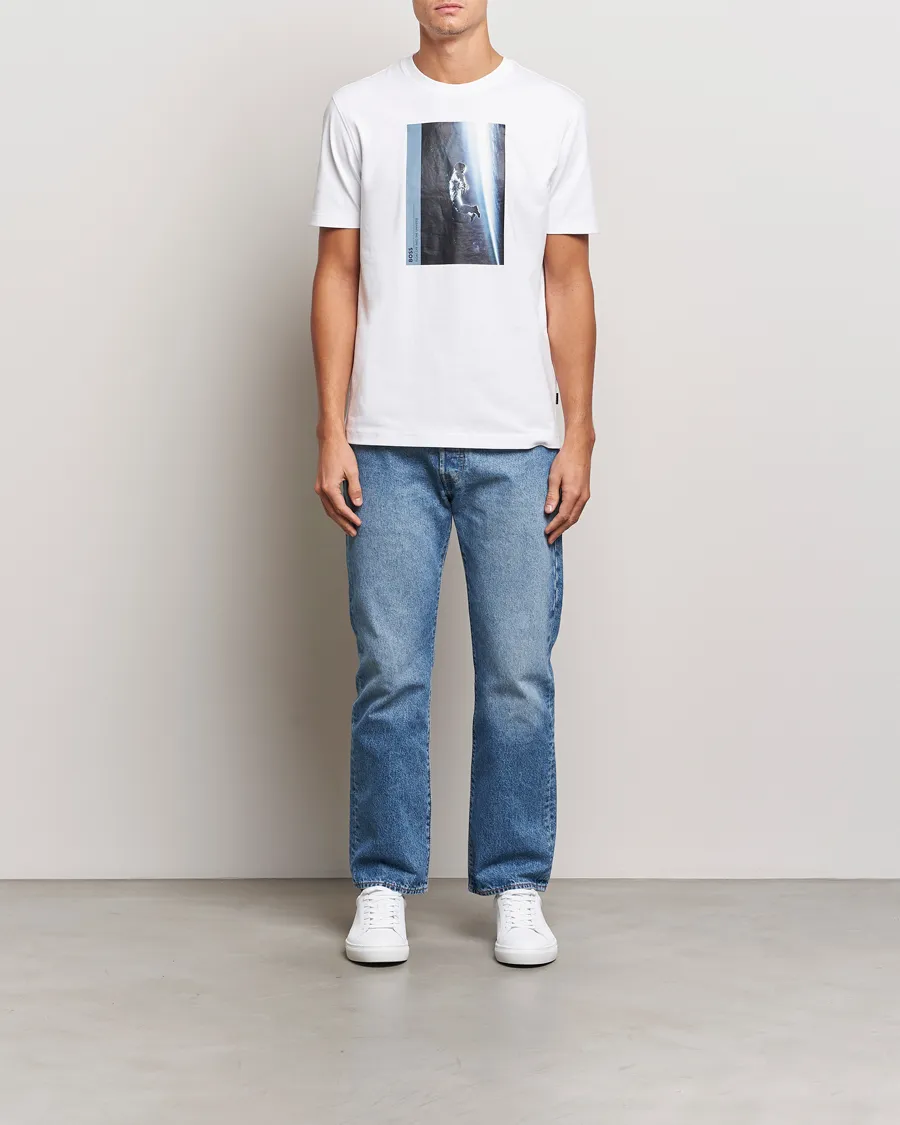 BOSS ORANGE PRINTED CREW NECK TSHIRT WHITE