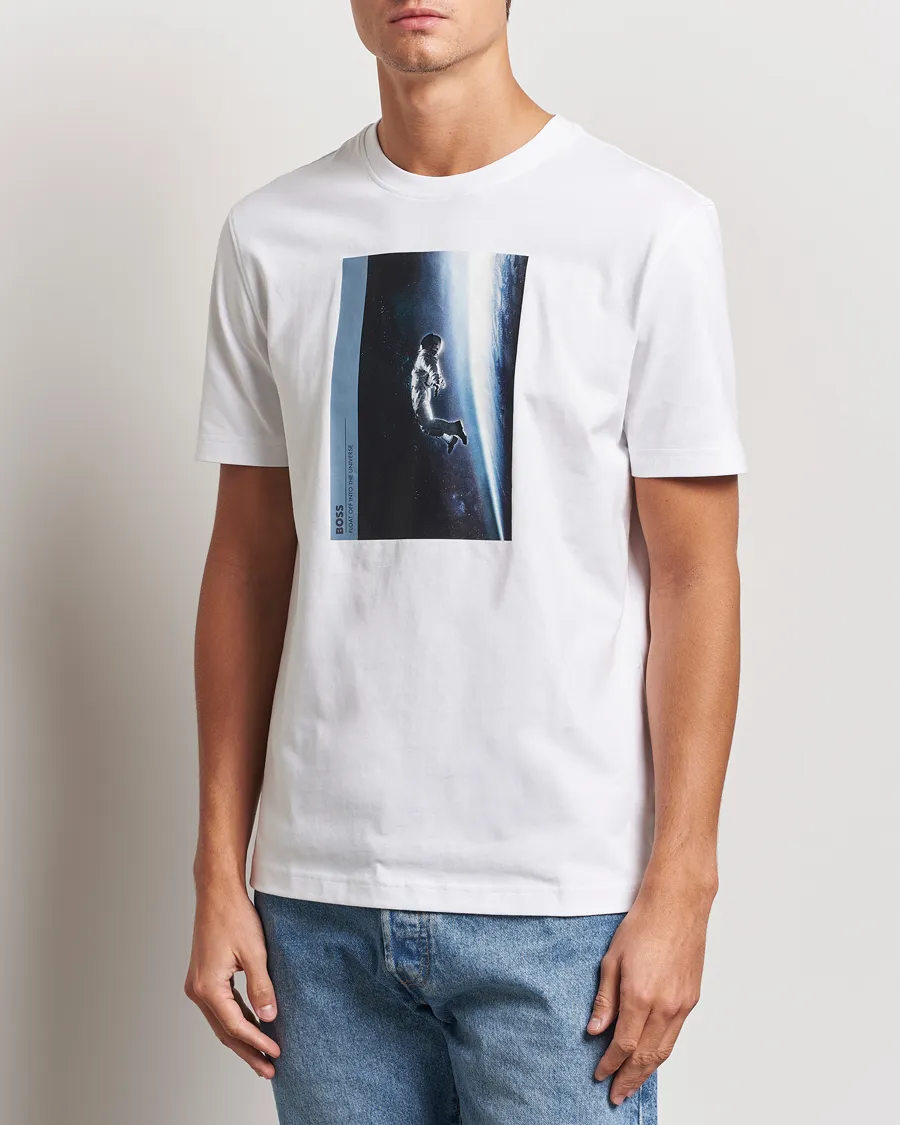 BOSS ORANGE PRINTED CREW NECK TSHIRT WHITE