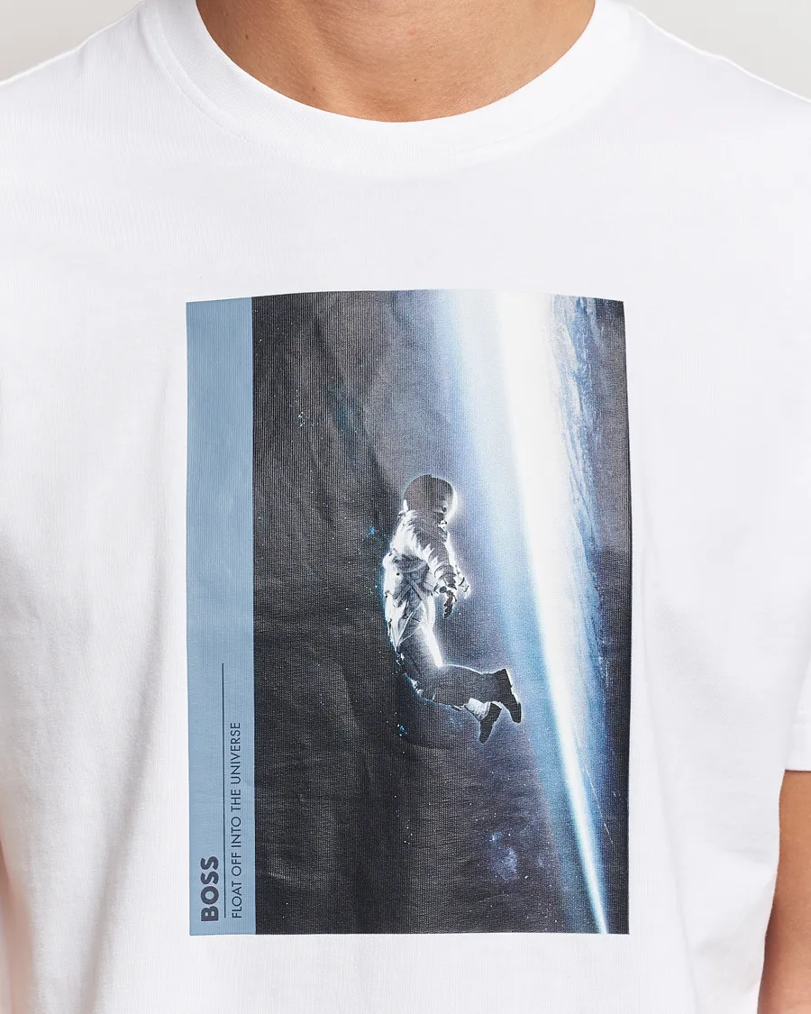 BOSS ORANGE PRINTED CREW NECK TSHIRT WHITE