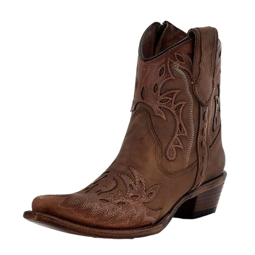 Botin Vaquero Cognac / Tabaco Embroidery