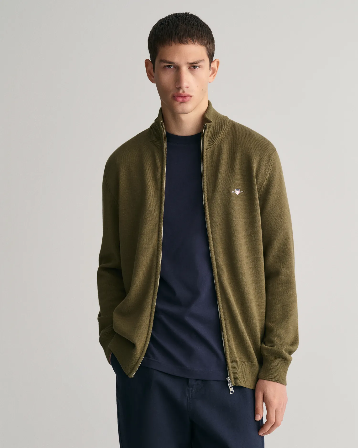 Cárdigan con cremallera Casual Cotton