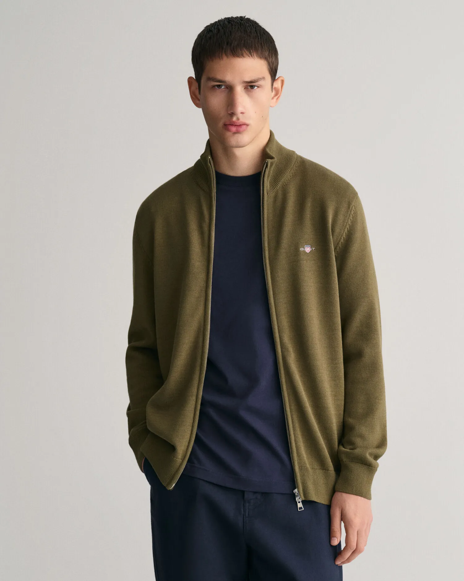 Cárdigan con cremallera Casual Cotton