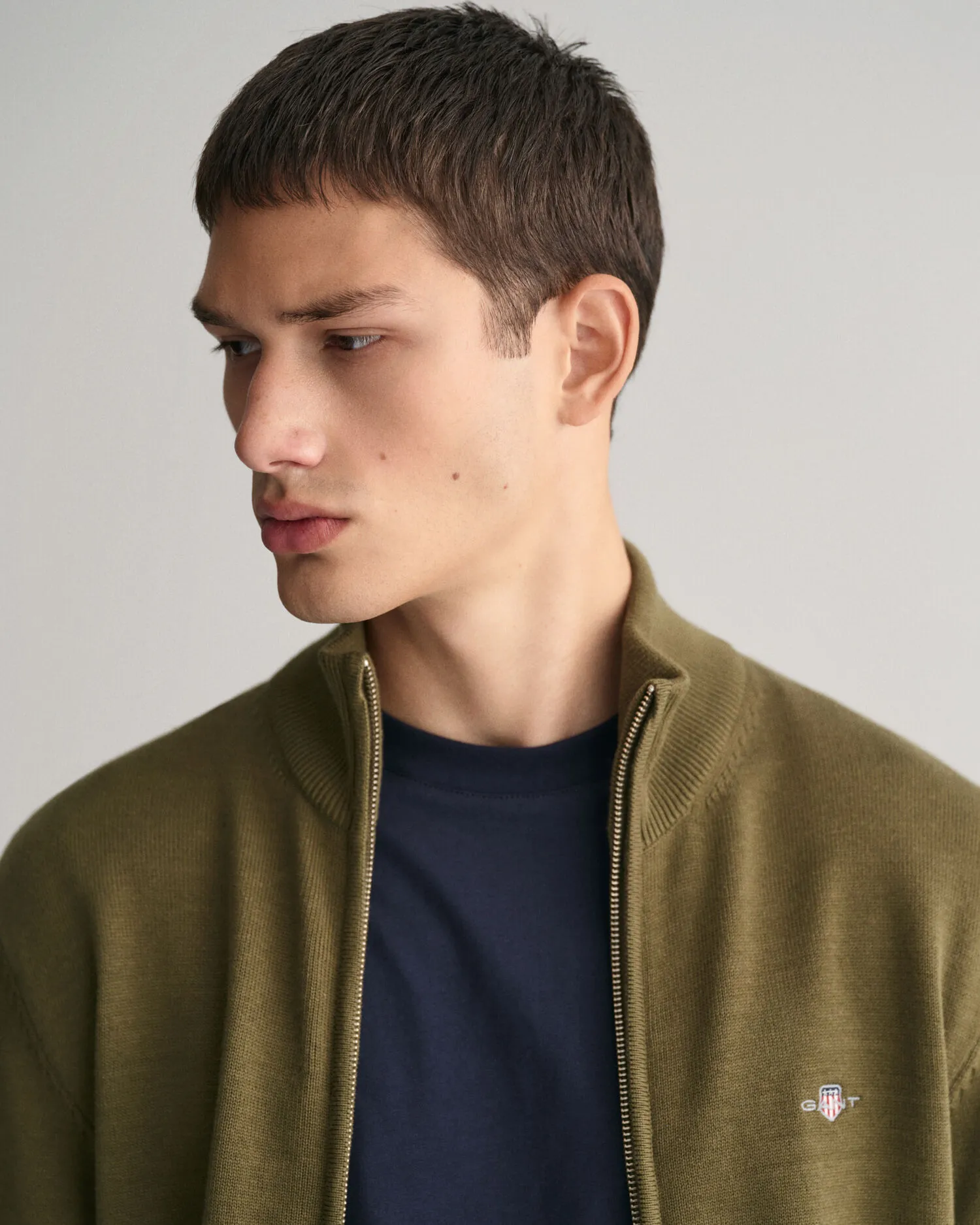 Cárdigan con cremallera Casual Cotton