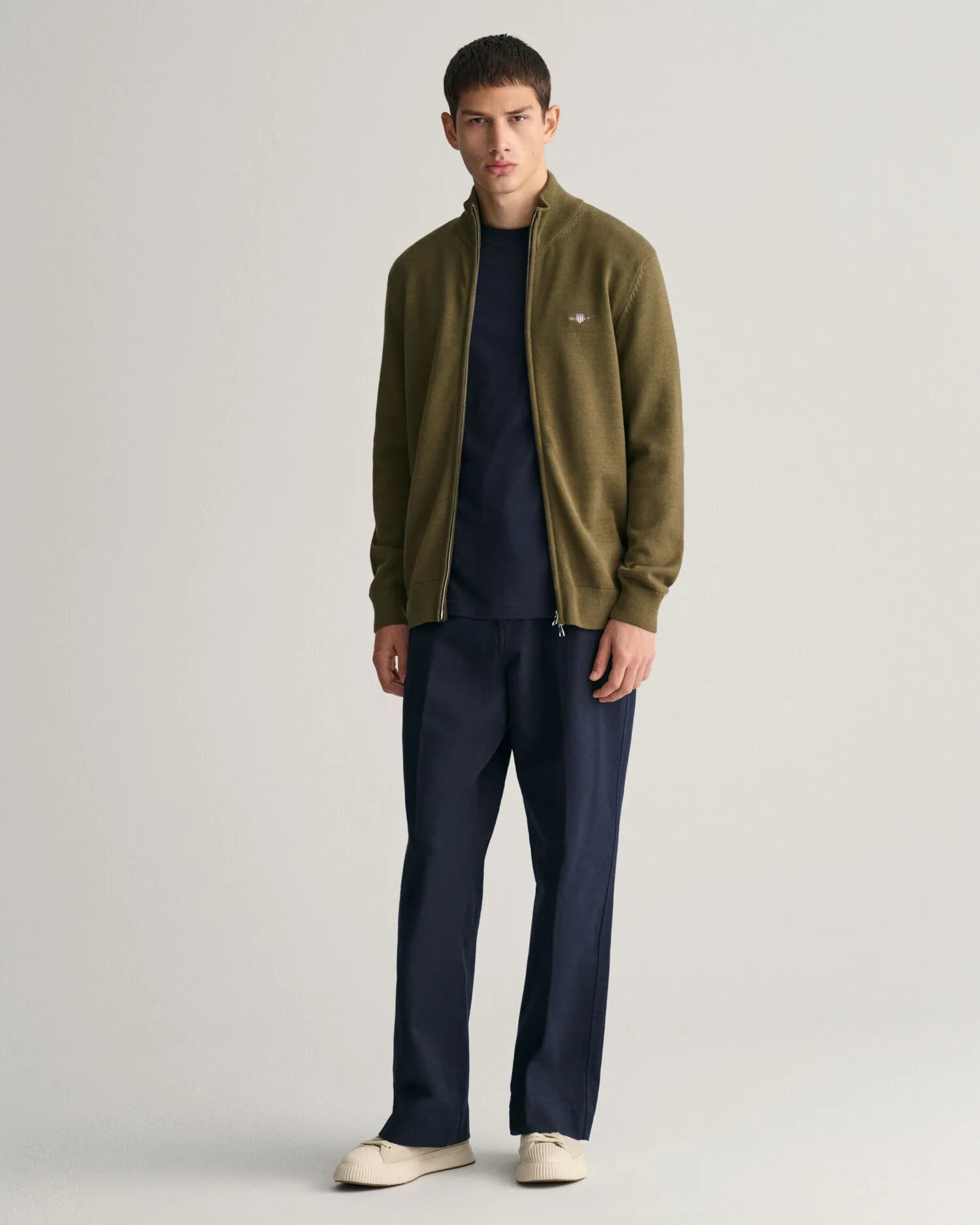 Cárdigan con cremallera Casual Cotton