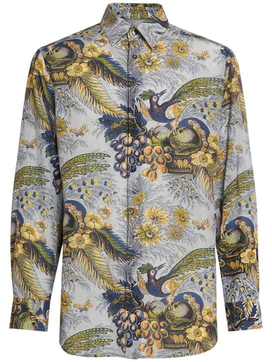 Camisa de seda estampada