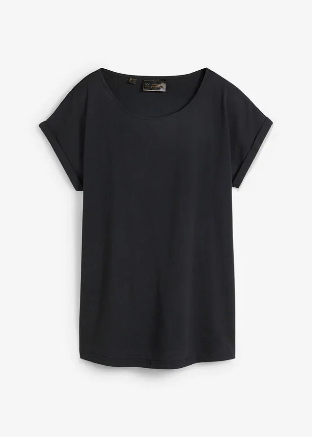 Camiseta con contenido de seda Negro