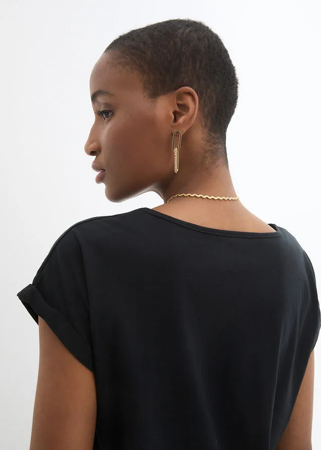 Camiseta con contenido de seda Negro