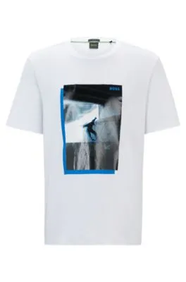 Camiseta de algodón con ilustración de skate