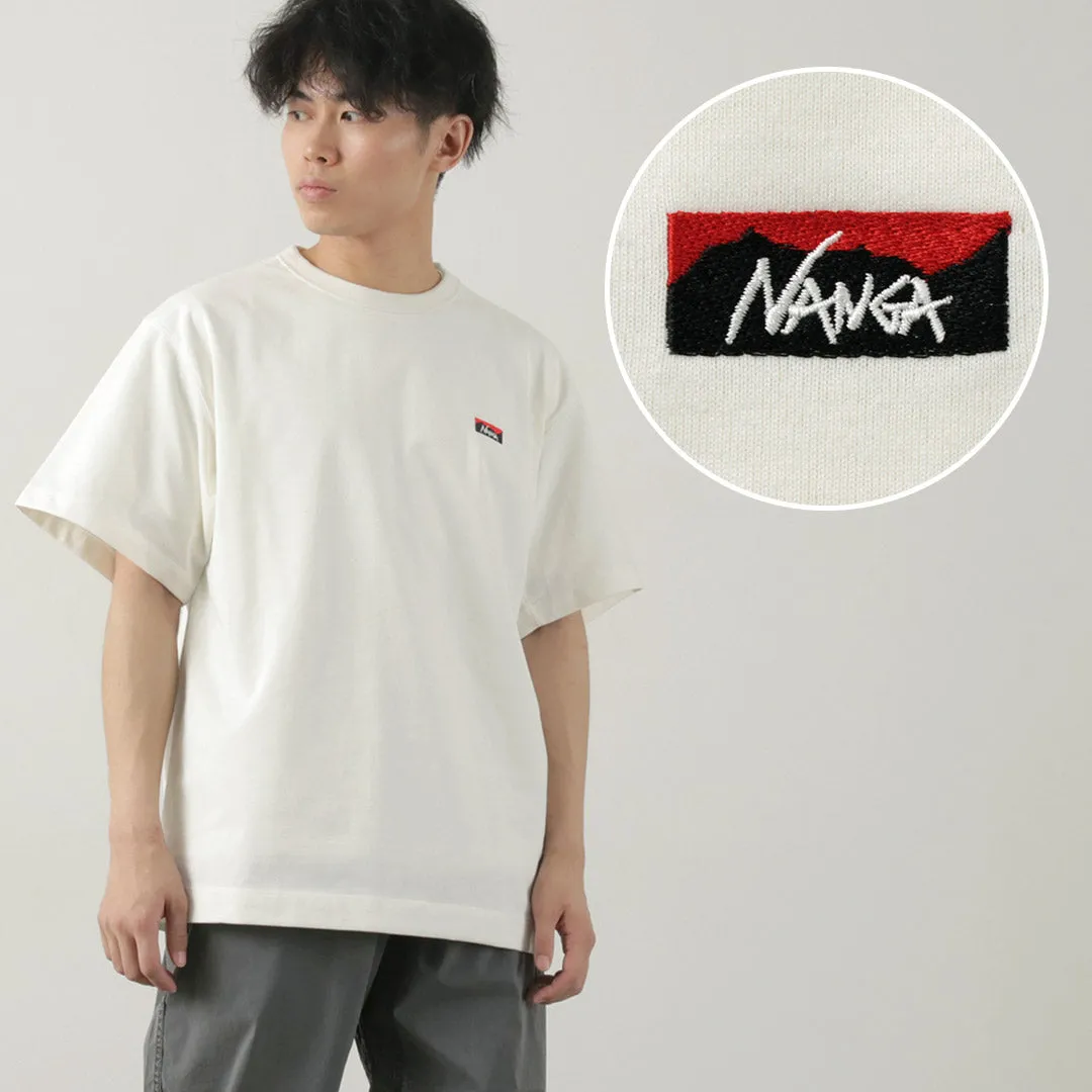 Camiseta de bordado del logotipo de la caja híbrida nanga / Eco
