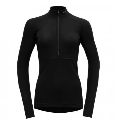 Camiseta de manga larga Devold Lauparen Merino 190 Zip Neck (Negro) Mujer