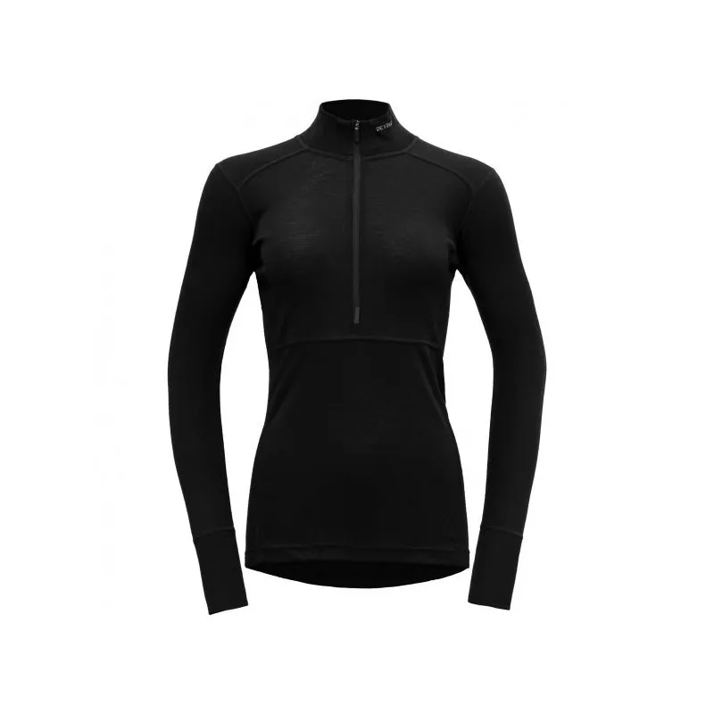 Camiseta de manga larga Devold Lauparen Merino 190 Zip Neck (Negro) Mujer