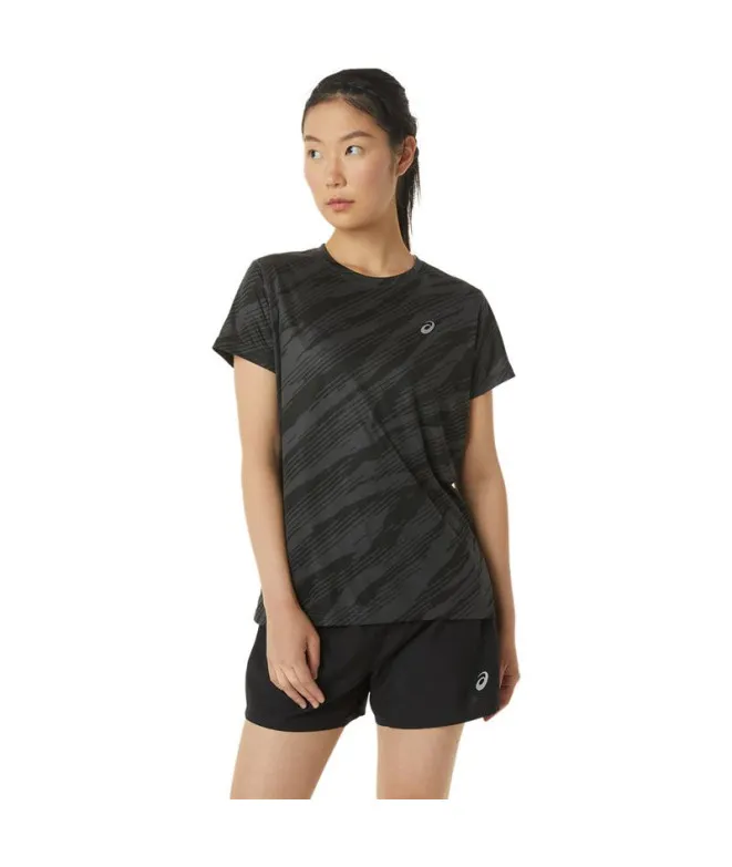 Camiseta de Running ASICS Core All Over Print Mujer Negro