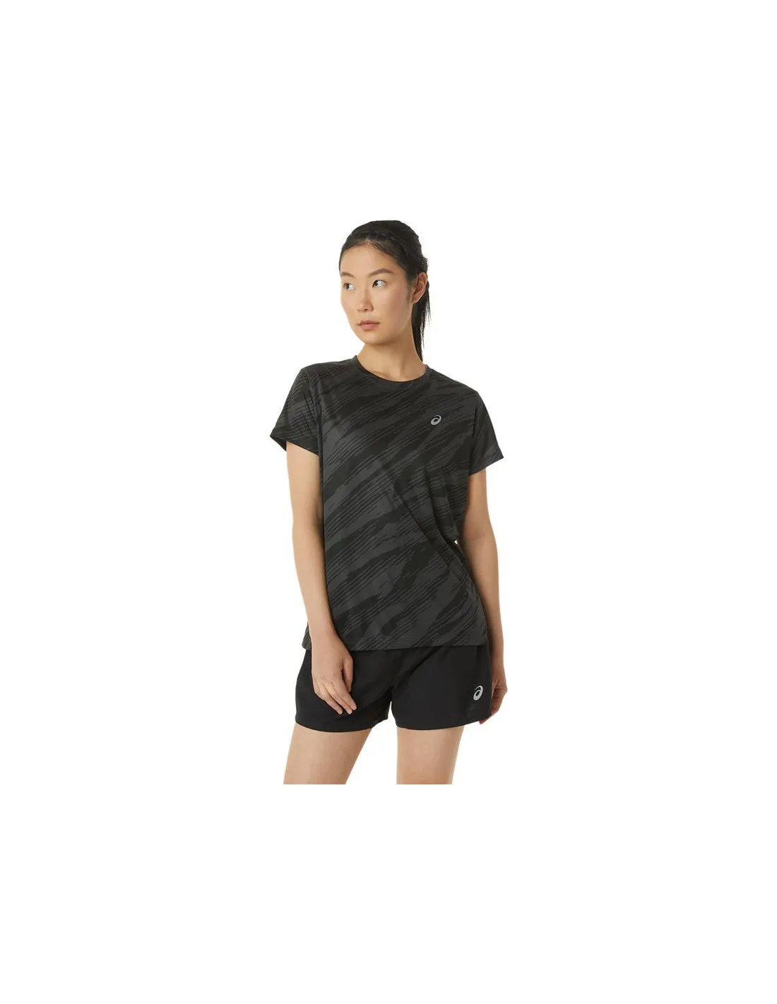 Camiseta de Running ASICS Core All Over Print Mujer Negro