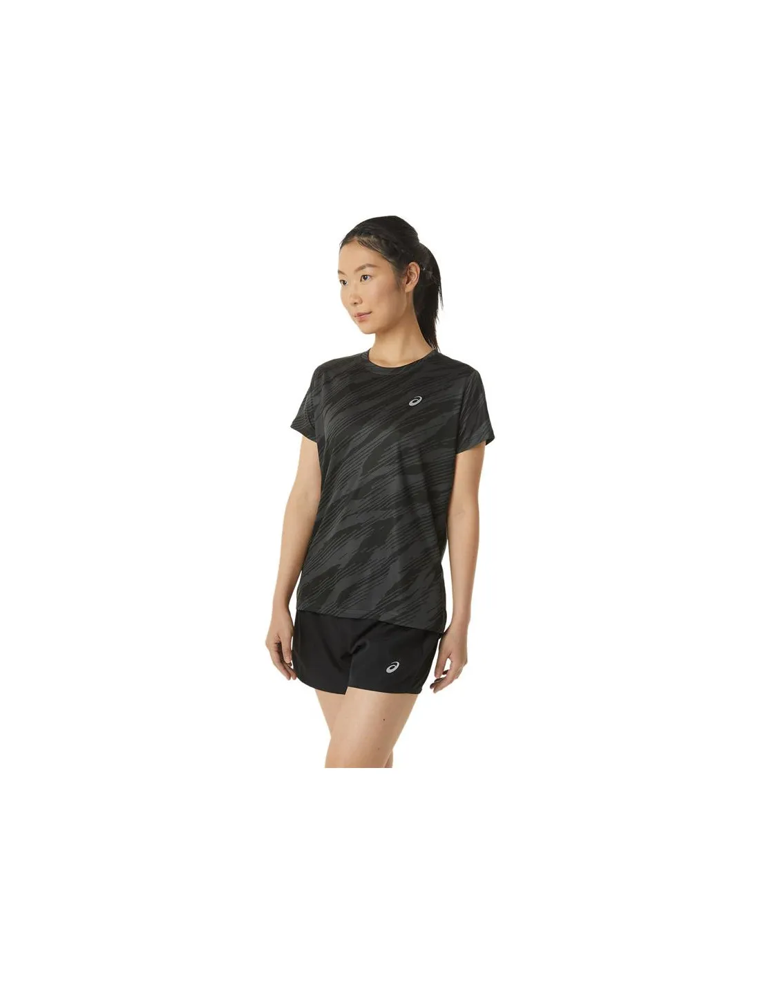 Camiseta de Running ASICS Core All Over Print Mujer Negro