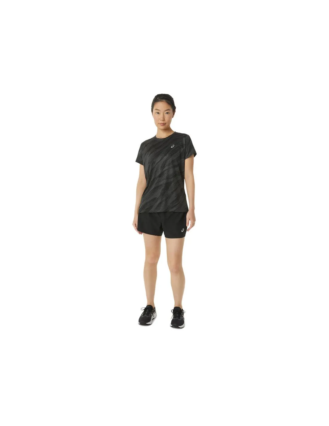 Camiseta de Running ASICS Core All Over Print Mujer Negro