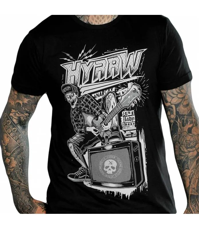 CAMISETA MANGA CORTA HOMBRE NEGRA MOSH PART HYRAW F23M05