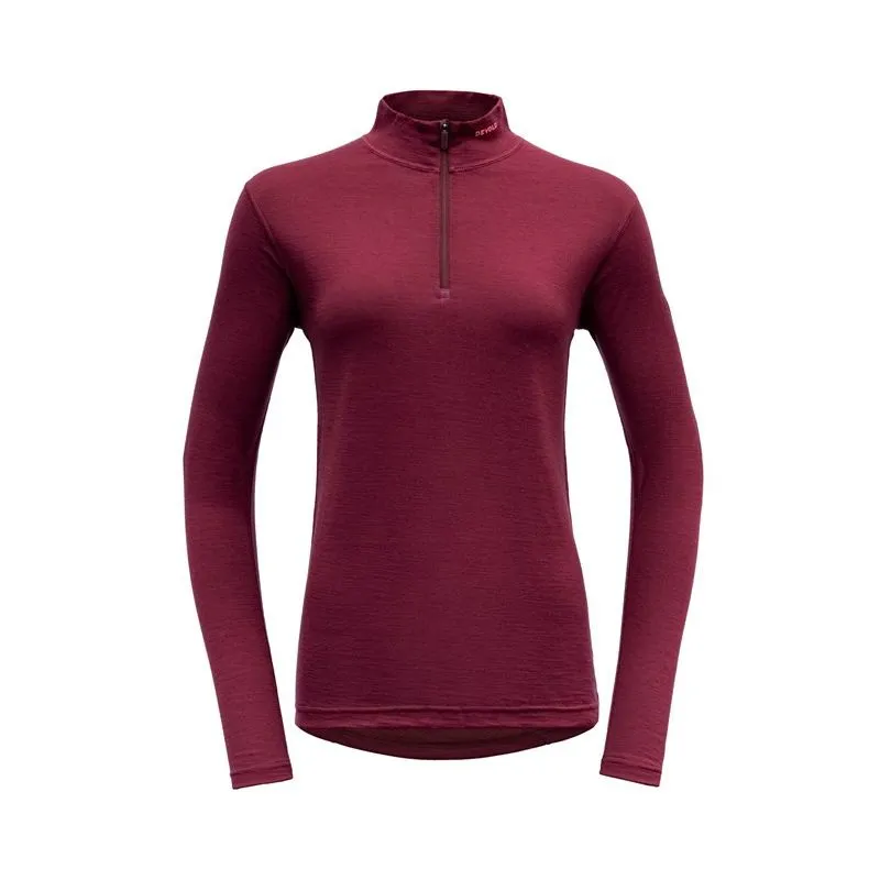 Camiseta técnica Devold Breeze Merino 150 Half Zip Neck (Beetroot) mujer