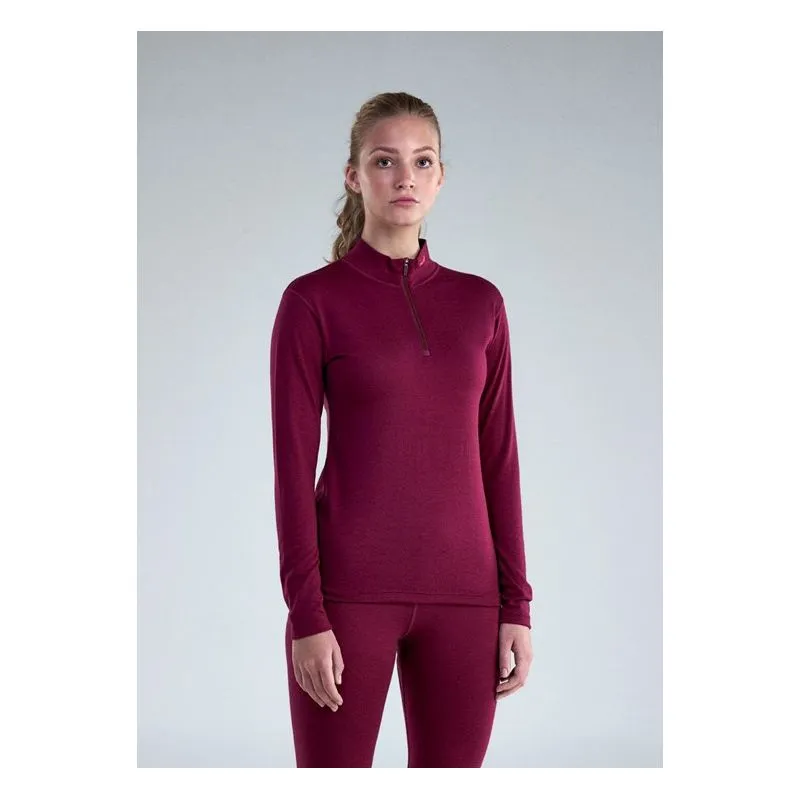 Camiseta técnica Devold Breeze Merino 150 Half Zip Neck (Beetroot) mujer
