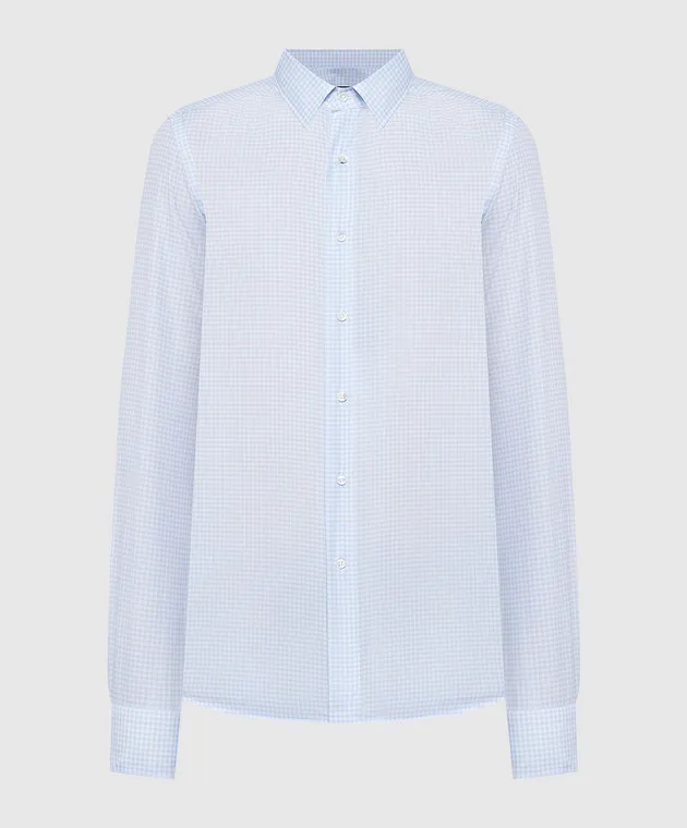 Canali Blue checked shirt