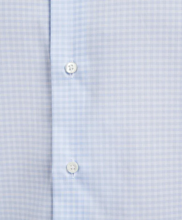 Canali Blue checked shirt