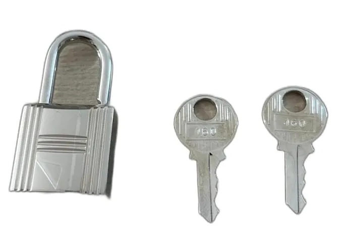 Candado Hermès de acero plateado brillante para Kelly o Birkin Hardware de plata 