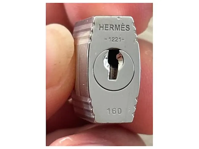 Candado Hermès de acero plateado brillante para Kelly o Birkin Hardware de plata 