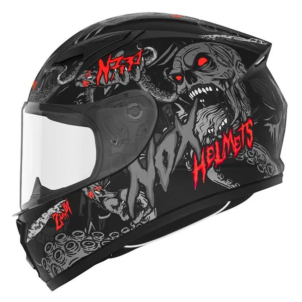 Casco NOX N731 Zumbi Matt Black Red 