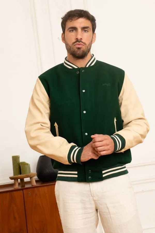 Chaqueta Hombre Schott Lc8705 Green/Beige