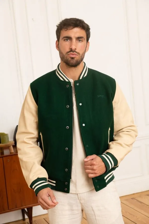 Chaqueta Hombre Schott Lc8705 Green/Beige