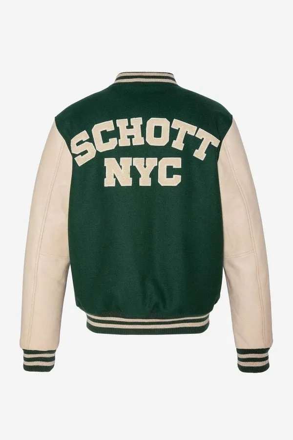 Chaqueta Hombre Schott Lc8705 Green/Beige
