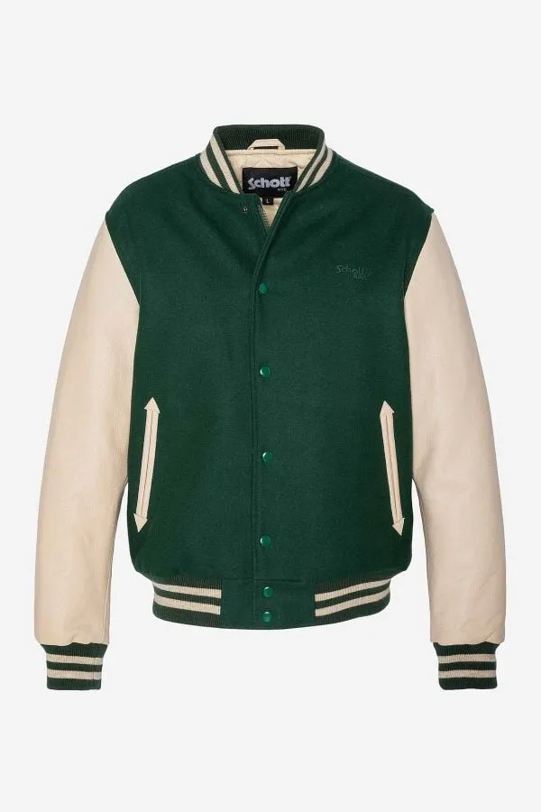 Chaqueta Hombre Schott Lc8705 Green/Beige