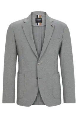 Chaqueta slim fit en punto interlock jaspeado