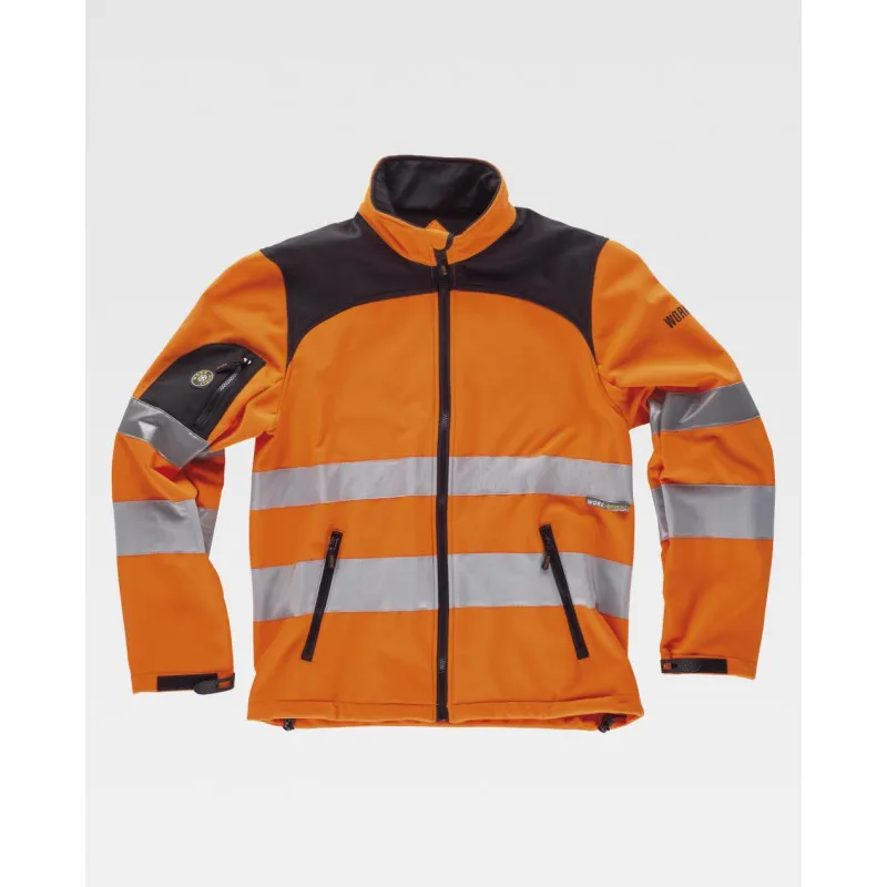 Chaqueta Workshell con tejido Ripstop con cintas reflectantes WORKTEAM C2930