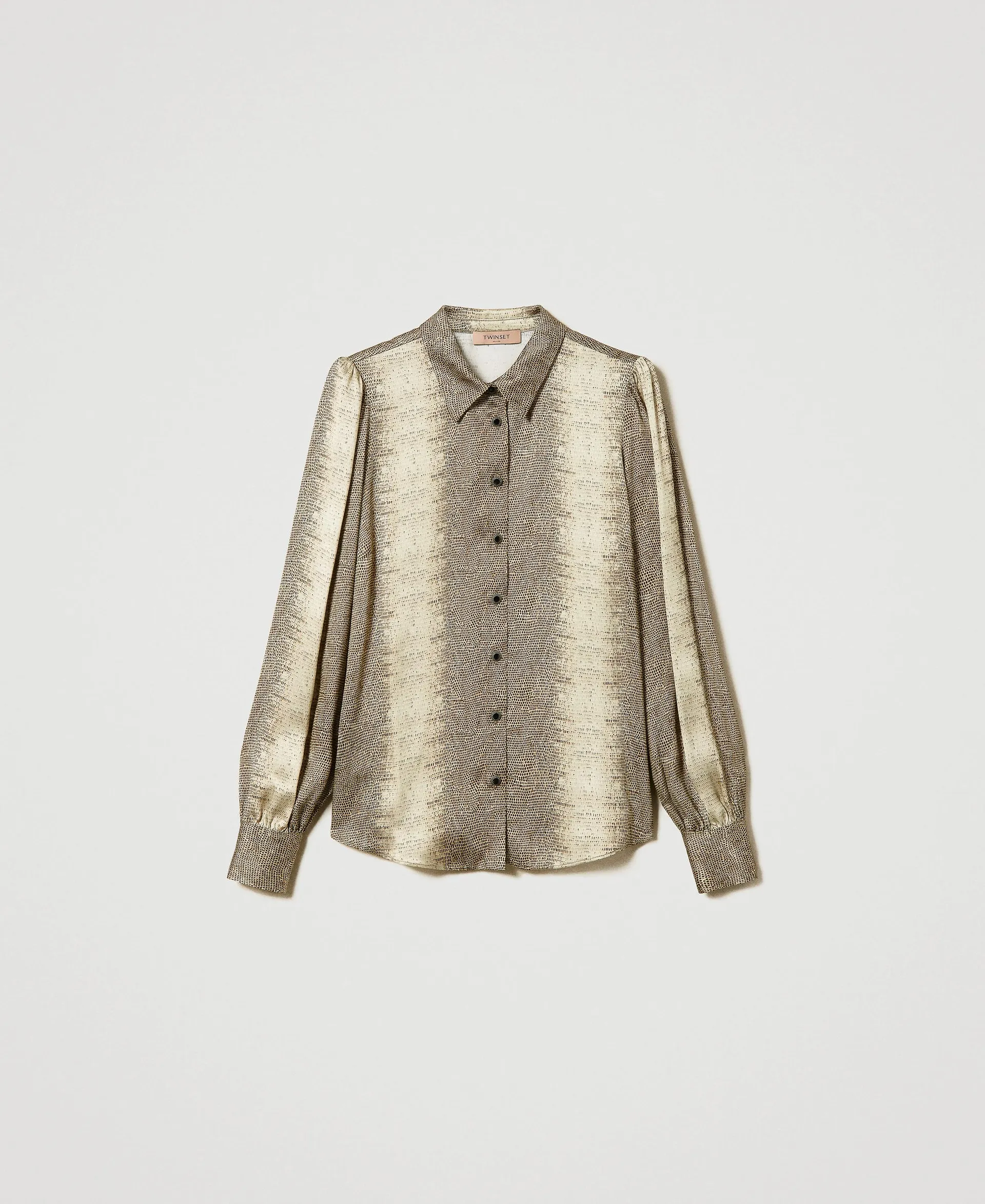 Chemise en satin avec imprimé lézard
