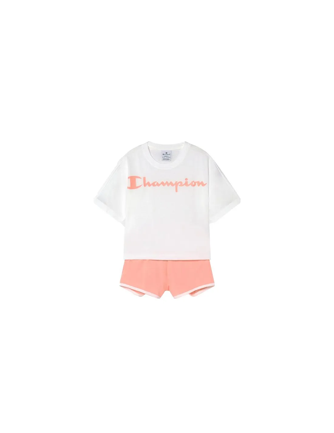 Conjunto Champion Script Logo Cotton Girl White