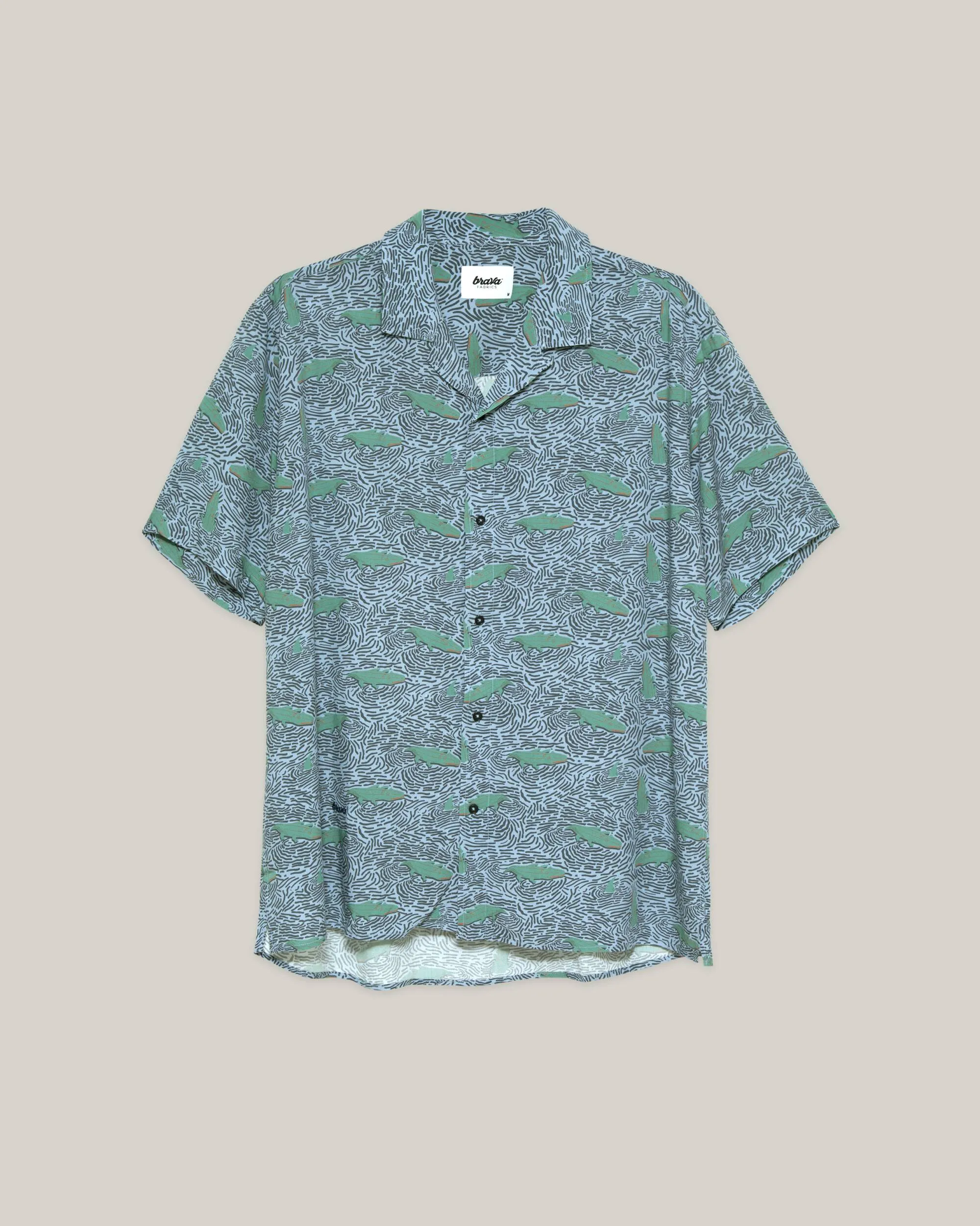 Crocodile Aloha Shirt Acqua