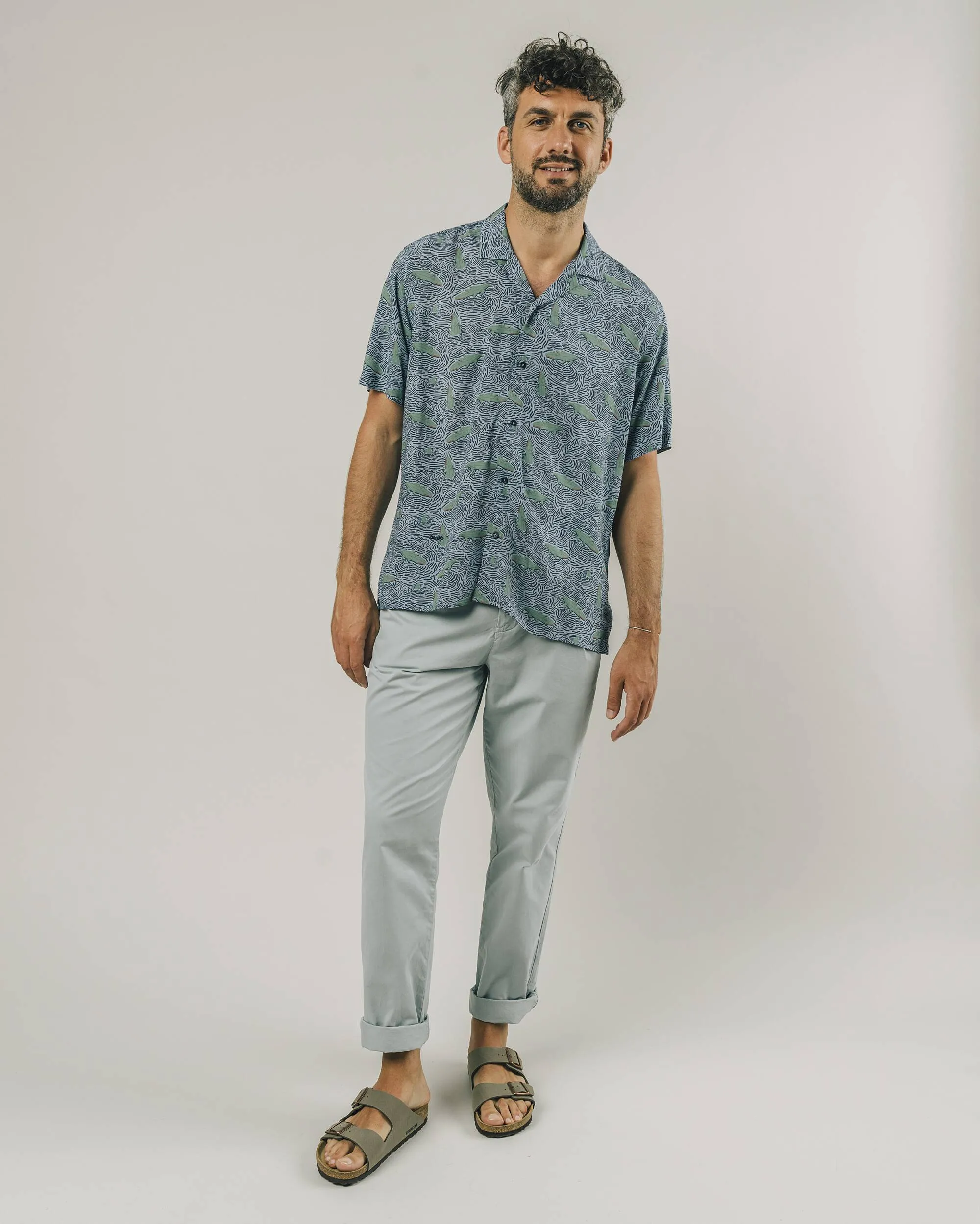 Crocodile Aloha Shirt Acqua
