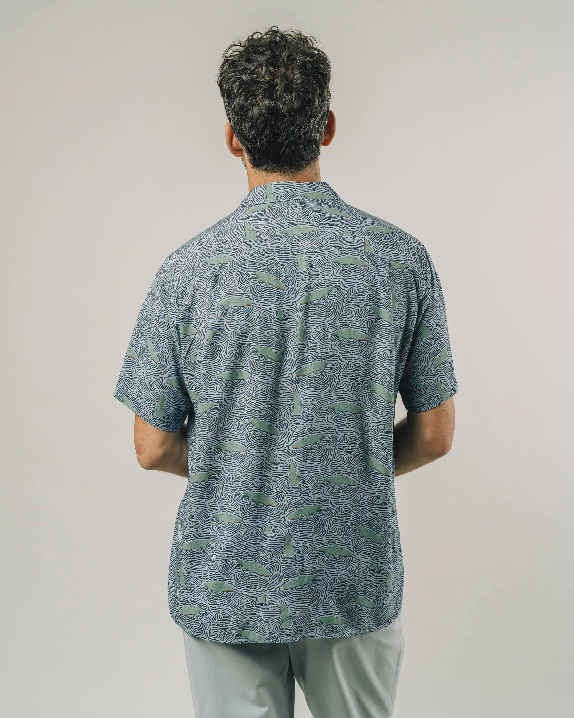 Crocodile Aloha Shirt Acqua
