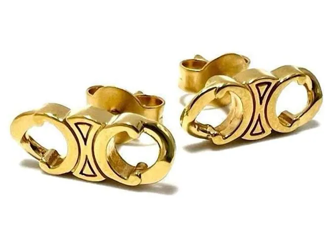 Céline Pendientes Gourmet Stud Triomphe para mujeres CELINE Dorado 
