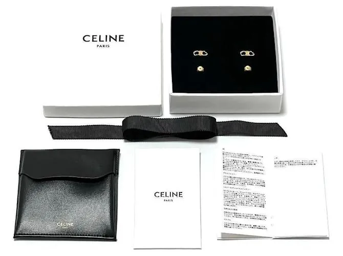 Céline Pendientes Gourmet Stud Triomphe para mujeres CELINE Dorado 